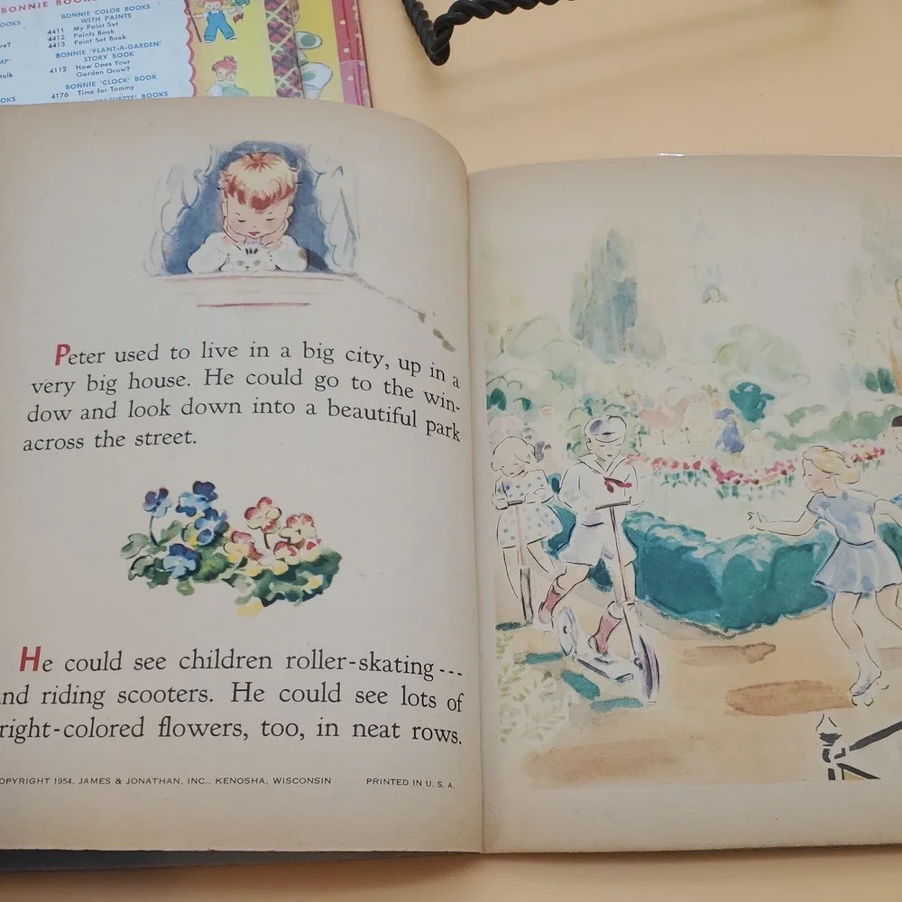 Bonnie Book SAFETY IS FUN JINGLE DINGLE HOW DOES YOUR‎ GARDEN GROW Rare Vintage